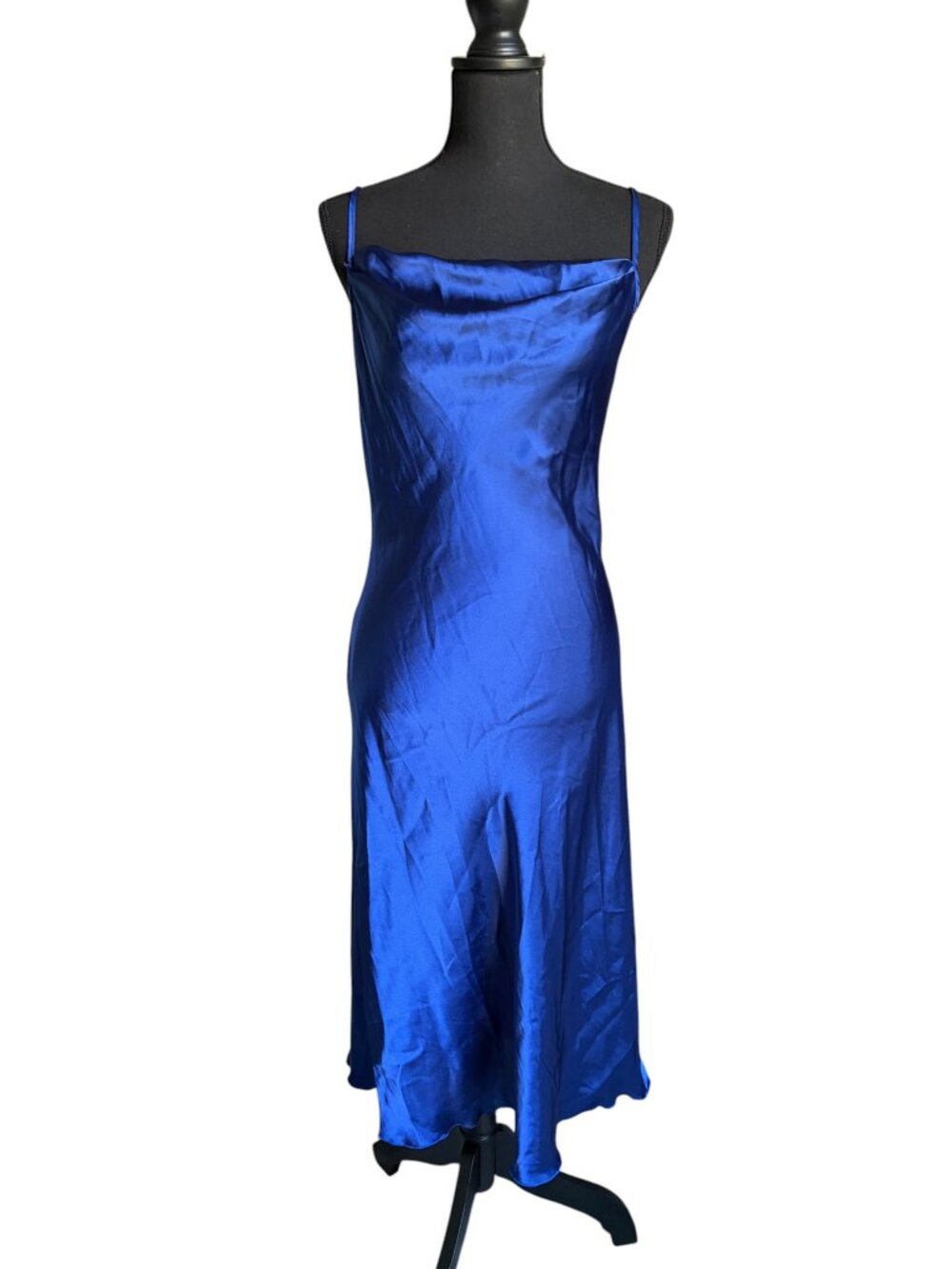 bebe Satin Cowl Neck Slip Midi Dress - Size XL